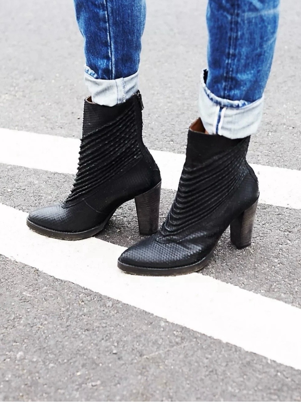 Free people barleda Ankle boots black leather